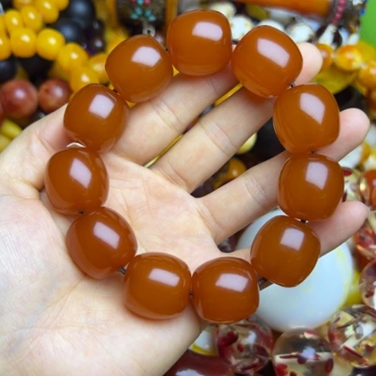 琥珀未镶嵌手链蜜蜡