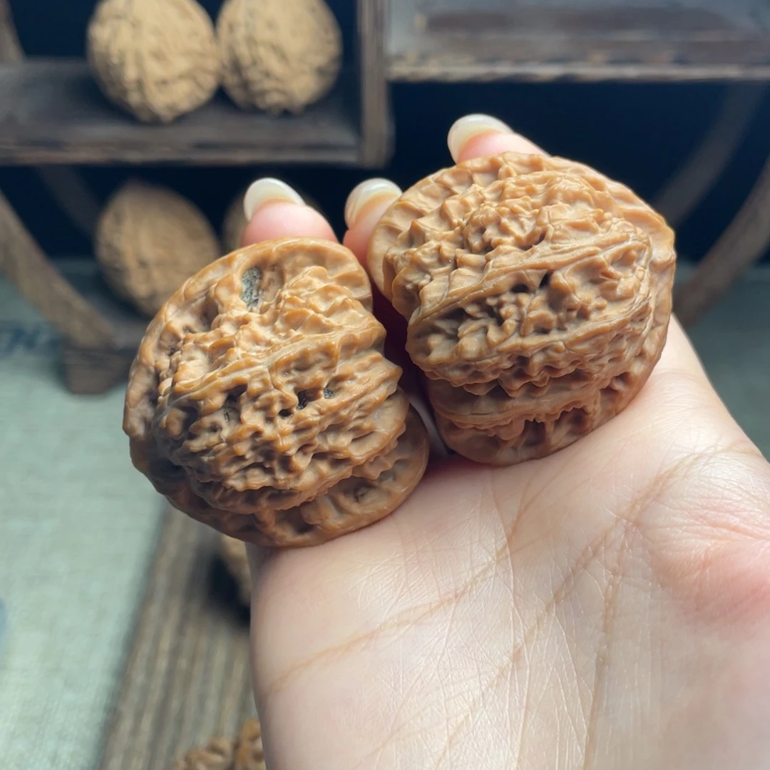 禅***玩吊坠文玩核桃三角白41 白茬精配