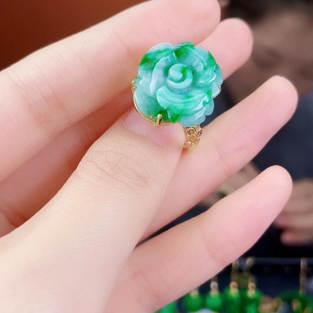 翡翠银S925镶嵌耳饰