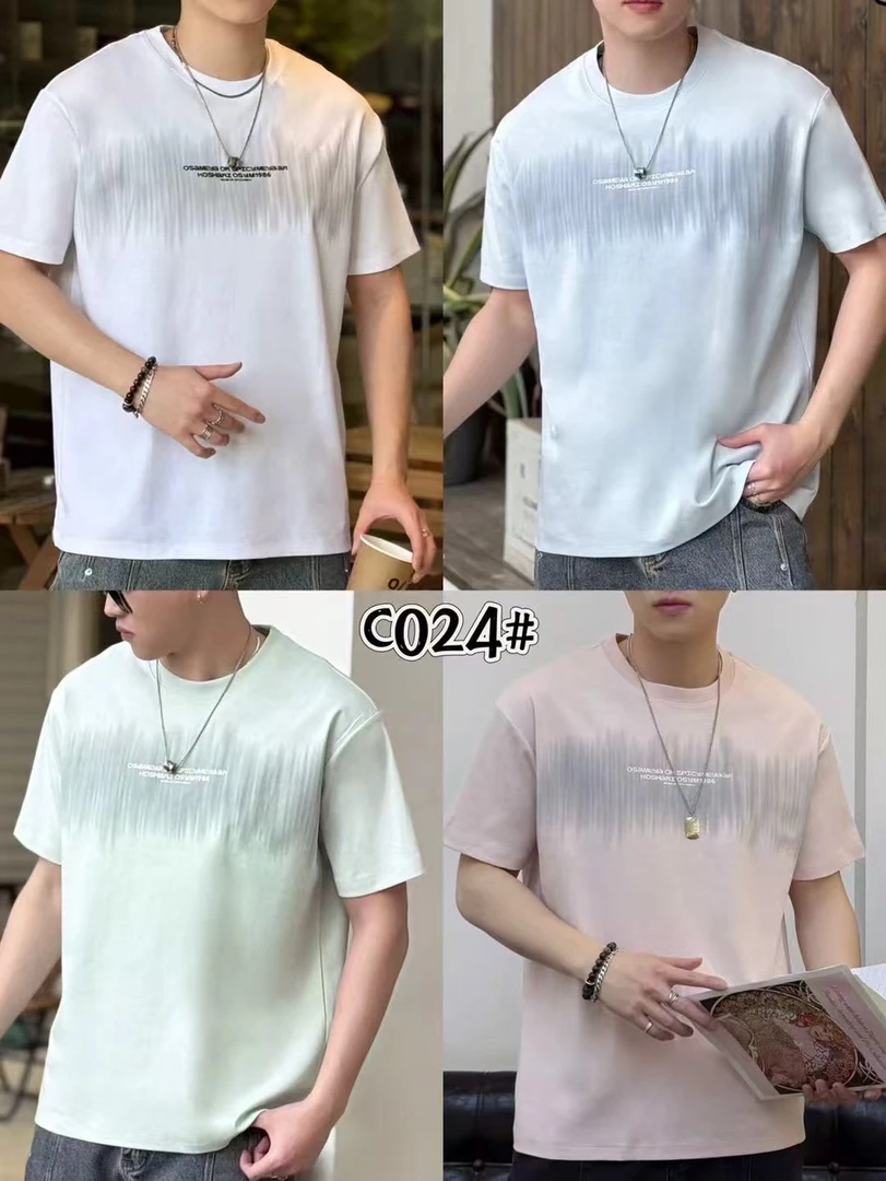 C024短袖t恤男夏季薄款2025新款潮牌休闲宽松半袖夏天体恤衫