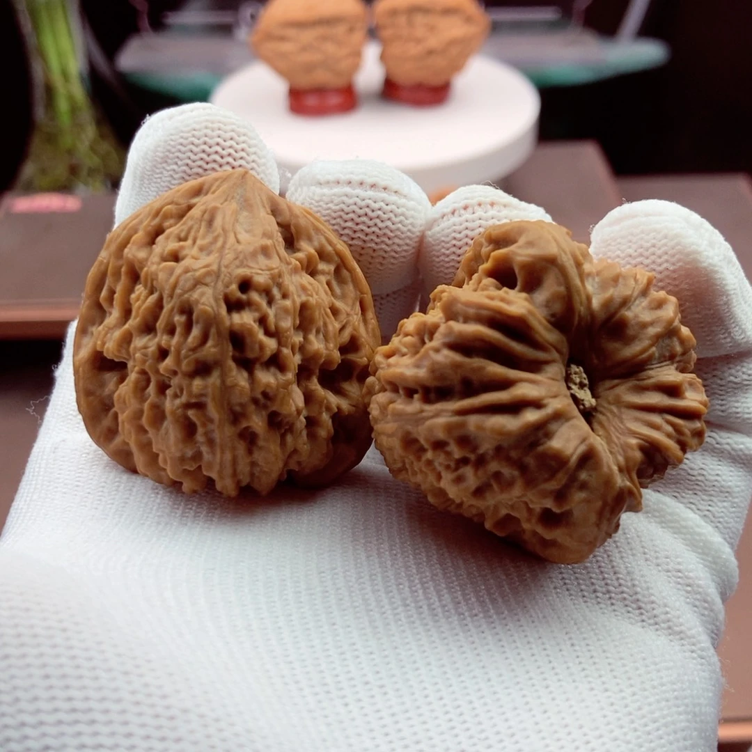 把件文玩核桃三角拉丝大深凹38.1.35.5.37.1