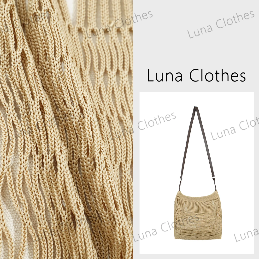 张妍LUNA‘LME同款’简约针织渔网大容量编织网兜包2449