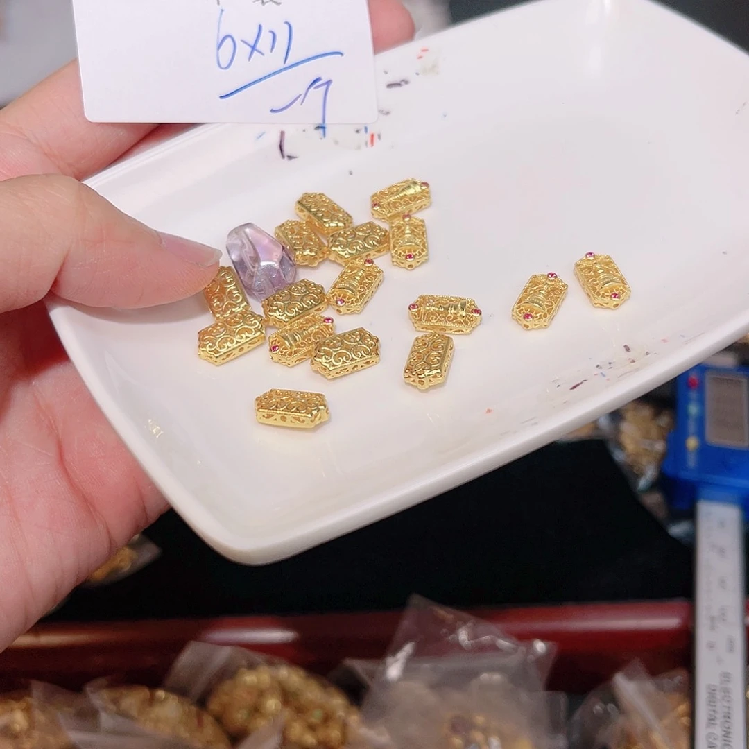 紫晶珠宝半成品银S925镀金镶嵌116