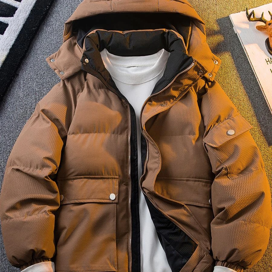 【香港CUFK&轻奢男装】锋衣羽绒服外套男秋冬季保暖连帽面包服袄男