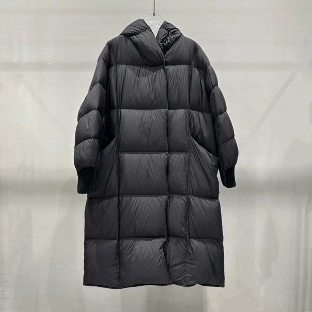 羽绒服-120030艾家简约加厚时尚百搭长款连帽