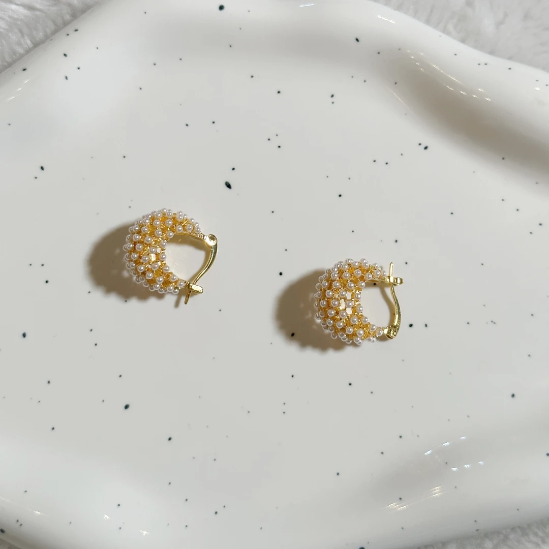 铜合金仿珍珠耳饰 耳环5508百搭复古