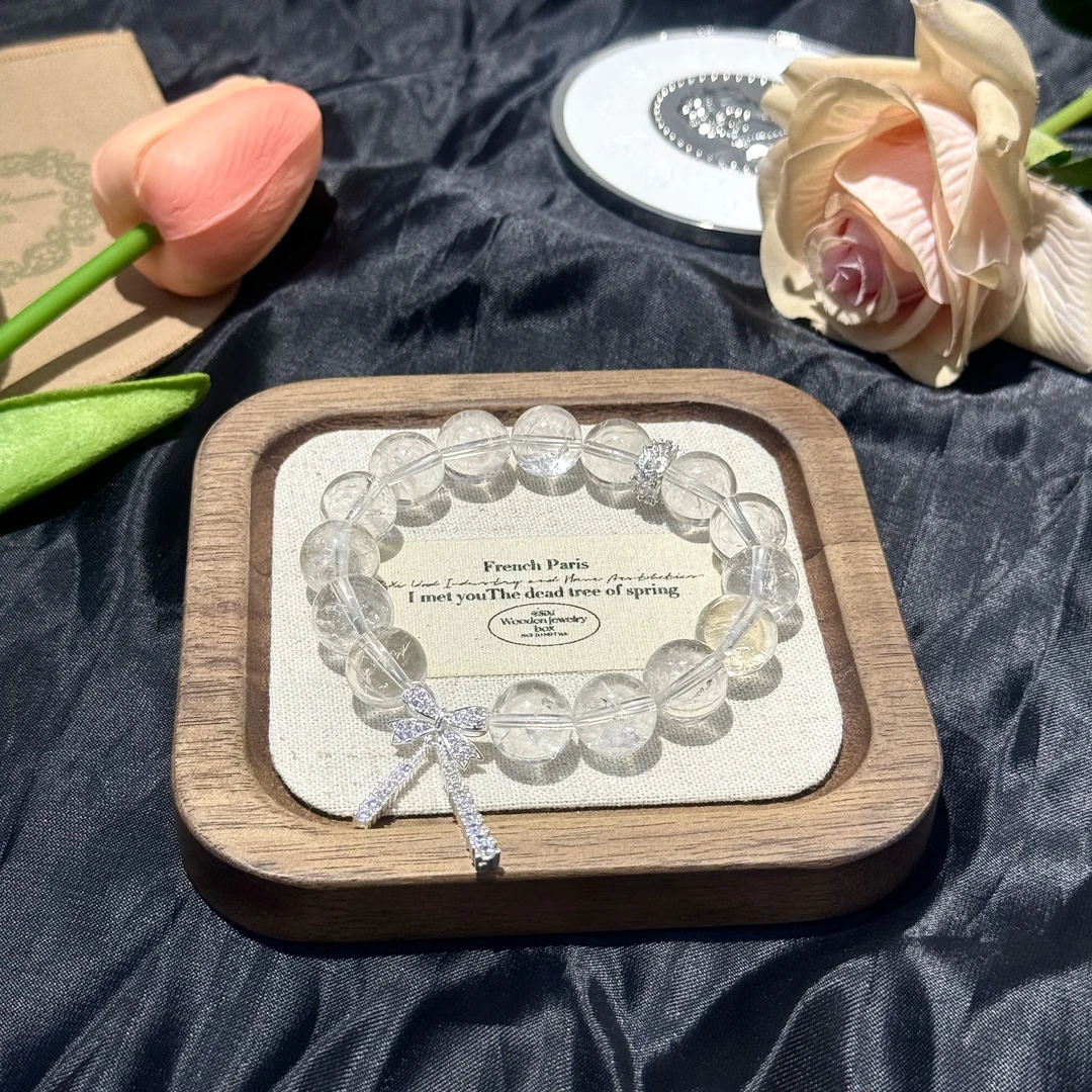 天然水晶蝴蝶结白阿塞白水晶手串手链 多样性发其一Z380