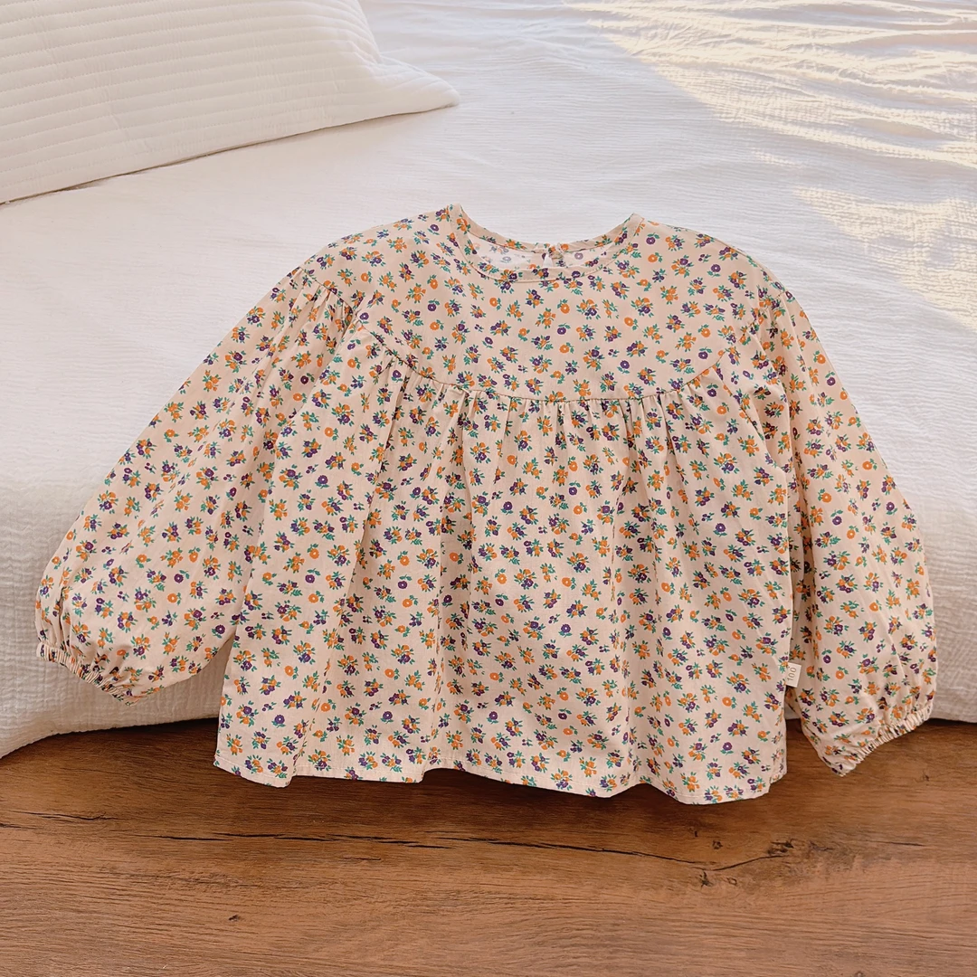 女童新款春秋装娃娃衫公主范可爱洋气长袖衬衣宝宝时尚衬衫外穿潮