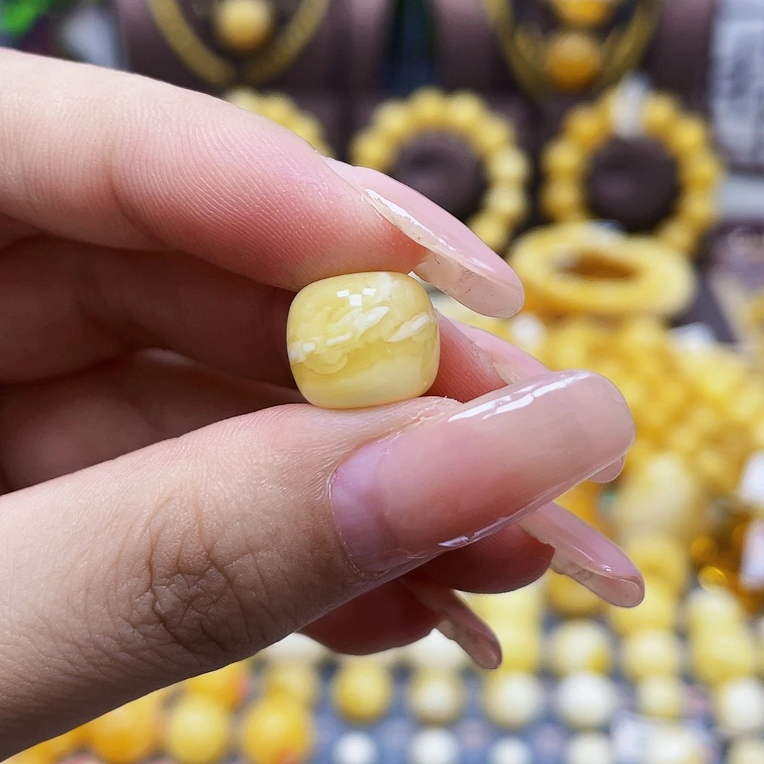 未镶嵌琥珀珠宝奇石12.2*10.7mm白花虎皮