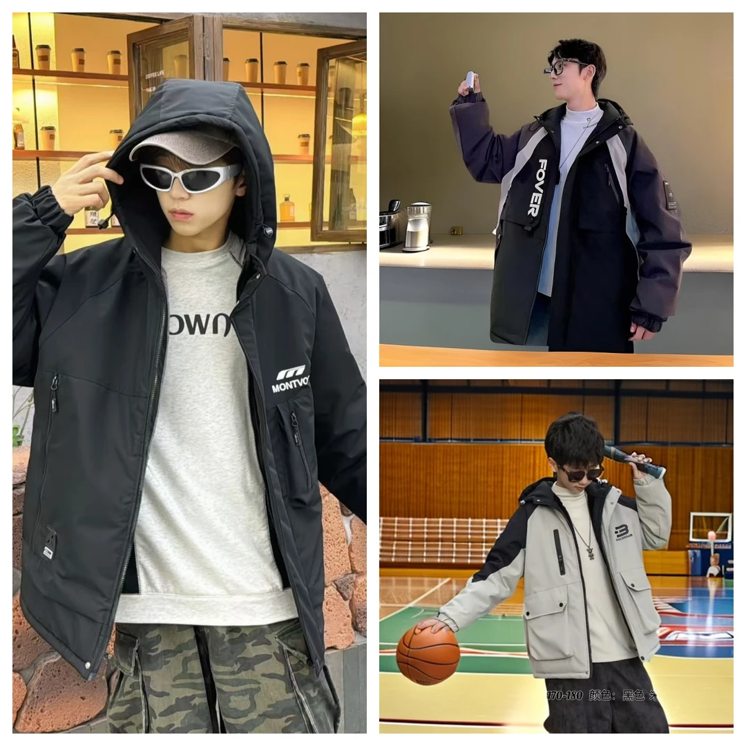 300男童外套上衣派克服棉衣