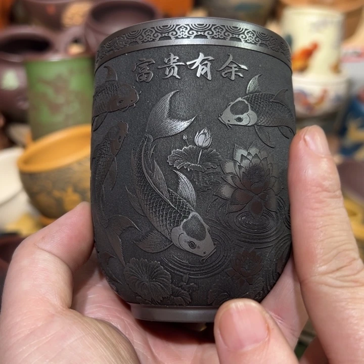 紫砂茶杯宜兴紫砂主人杯