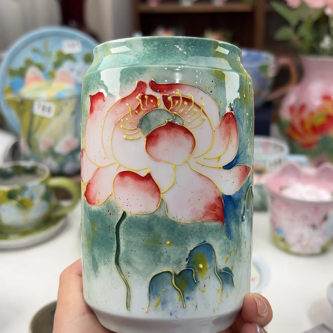 景德镇手绘高温釉下彩陶瓷茶具