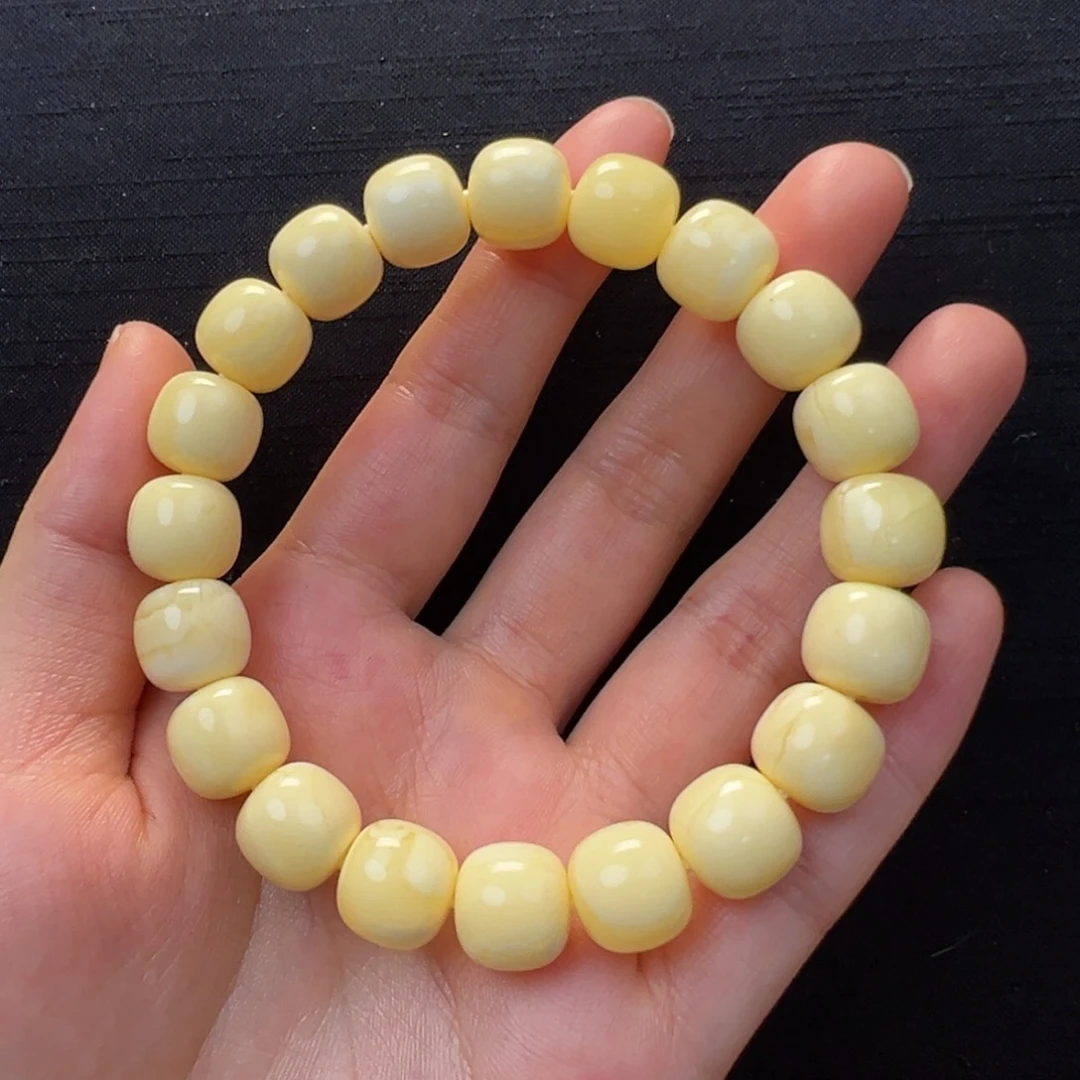 未镶嵌琥珀裸石焦皮同料浓奶黄11mm