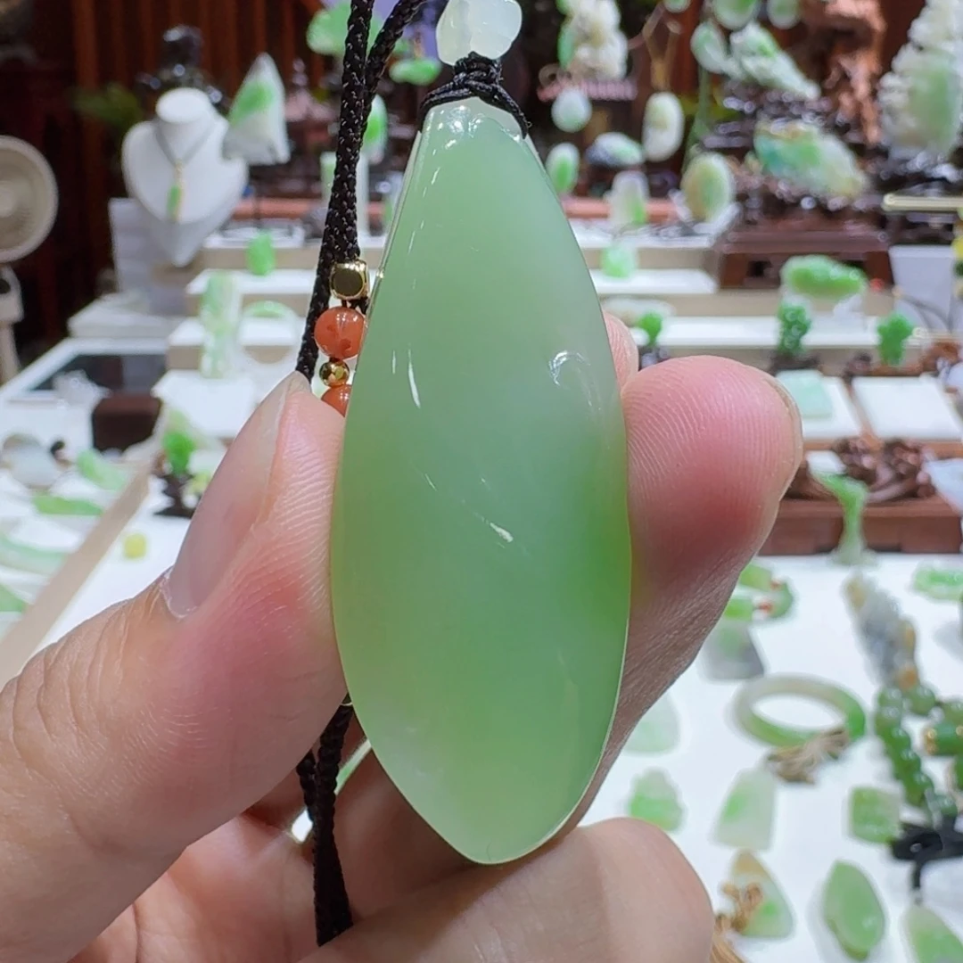 未镶嵌和田玉（翠青玉）挂件和田玉青海翠青随行吊坠
