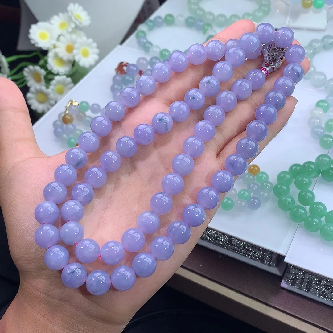 未镶嵌手链翡翠紫罗兰飘花项链