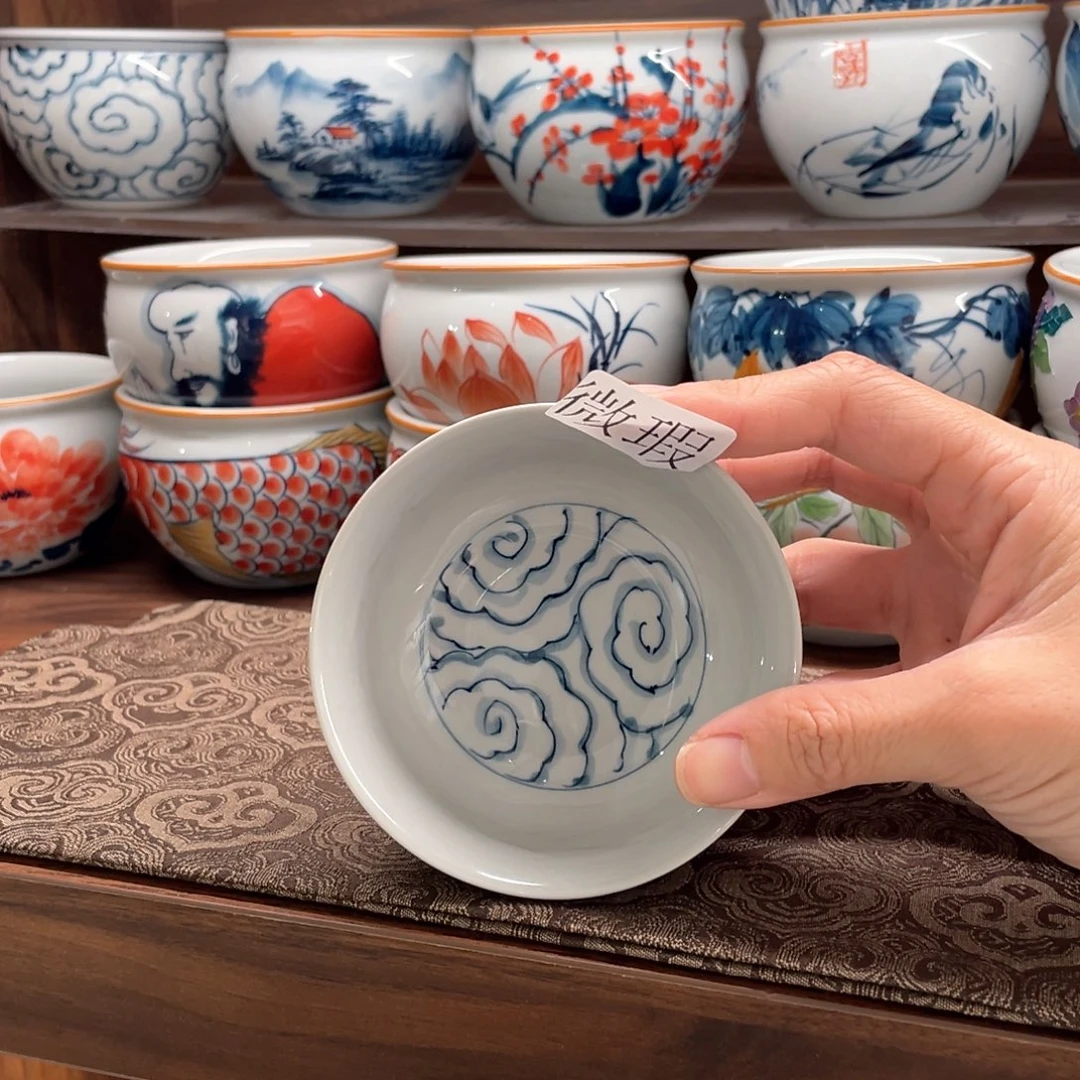 釉下手绘茶具微瑕