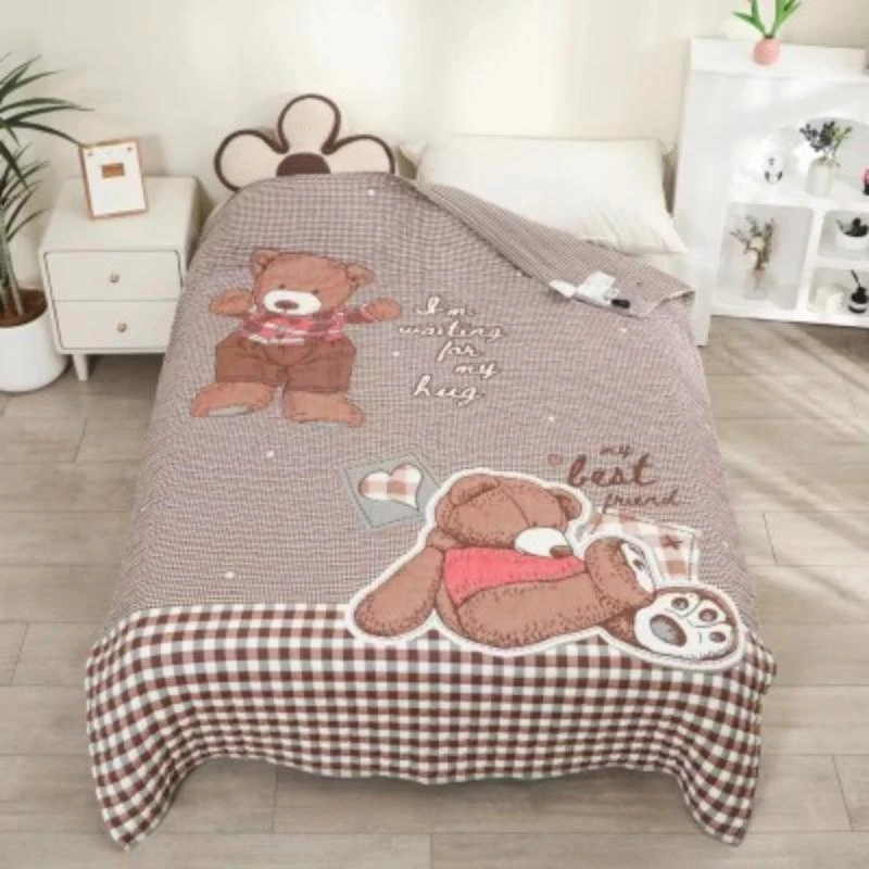 【贝贝熊泡芙被】 150cm x 200cm 多功能轻奢超柔轻奢纱布泡芙被