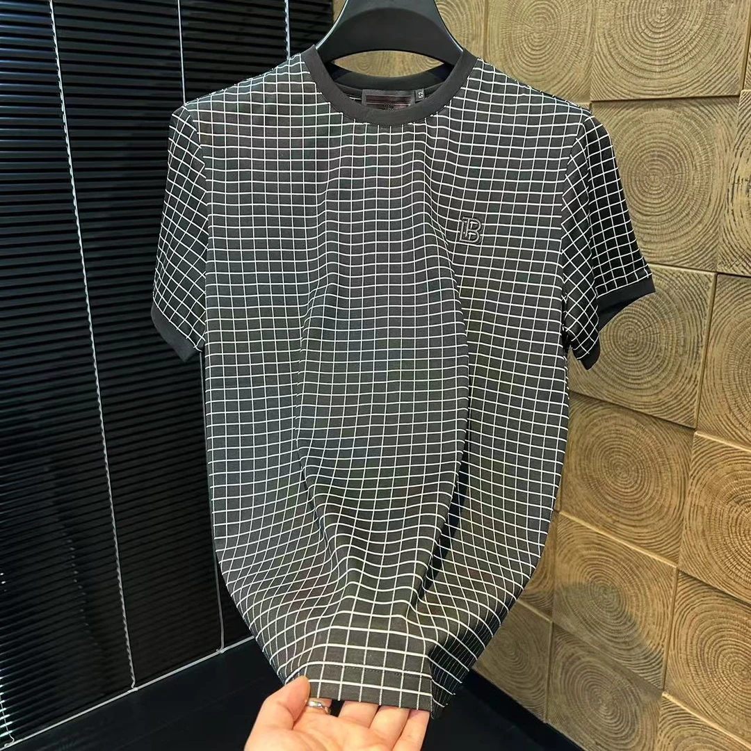 【轻奢】男士经典格子衬衣T恤