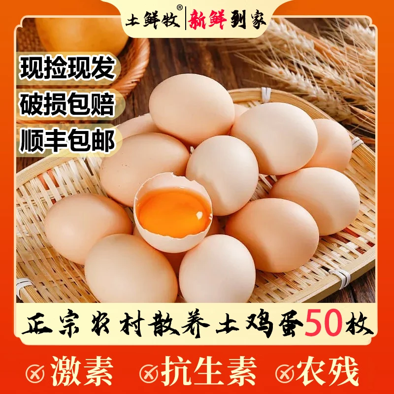 【50枚净重5斤】顺丰送货上门林地散养草鸡蛋散养土鸡蛋