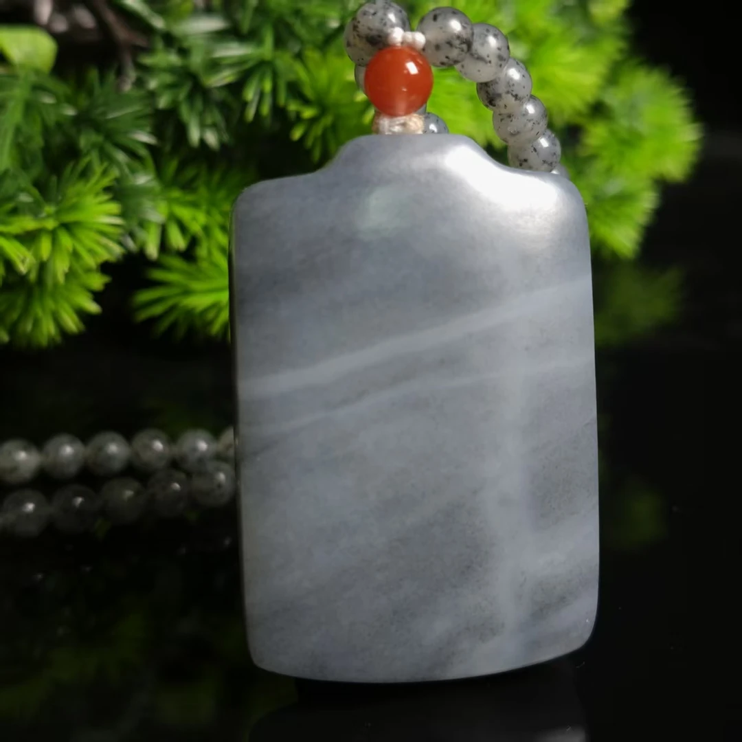 lot5716 平安无事牌 和田玉青花 54.9*36.4*12.7mm 96.5g