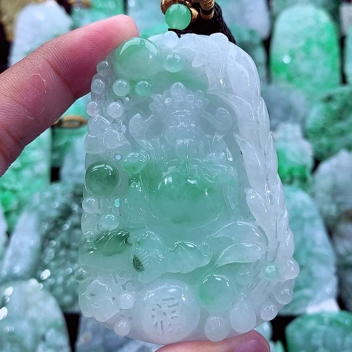 天然A货翡翠财神