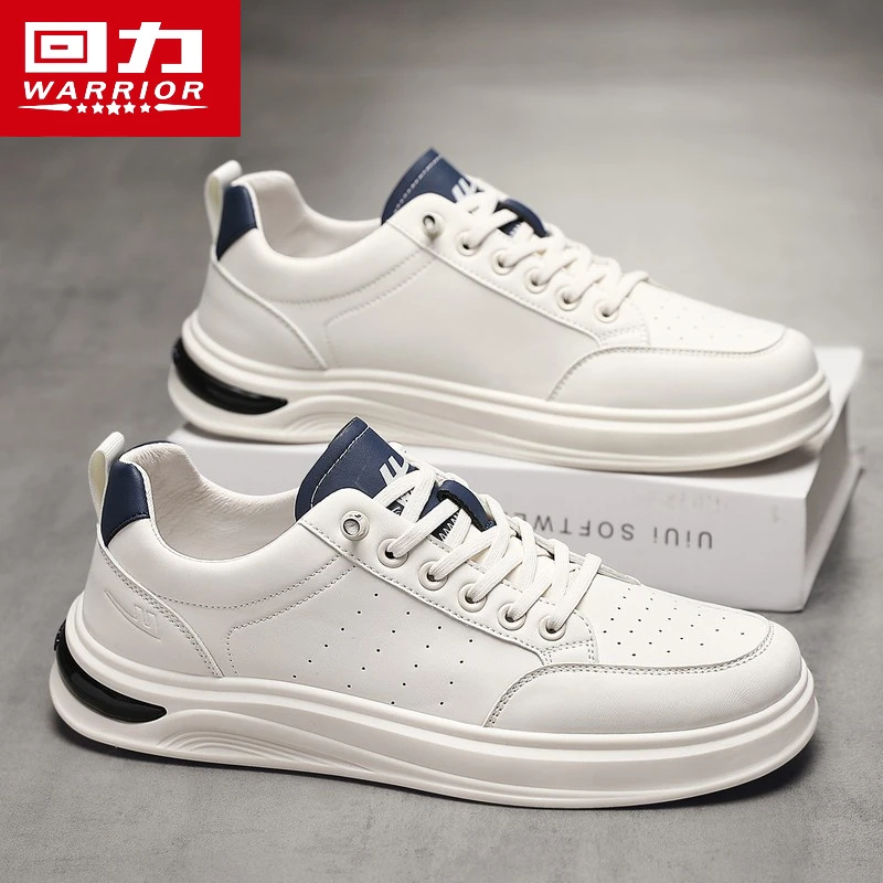 回力男鞋2025冬季新款皮面防水小白鞋男士低帮百搭运动休闲板鞋子