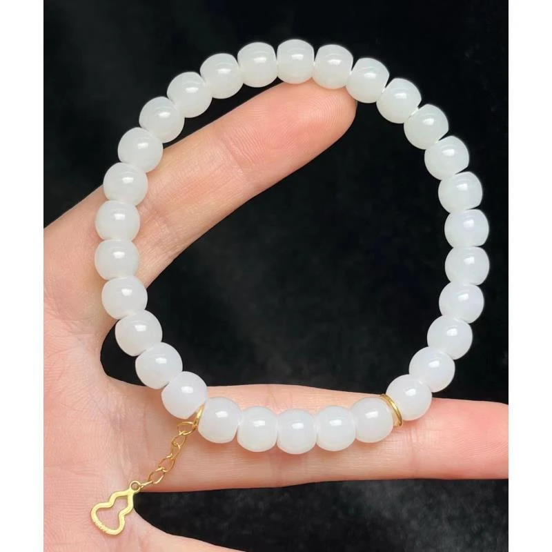 【央网专属】和田玉手串WY17172【尺寸：6*7mm+】多样性发一