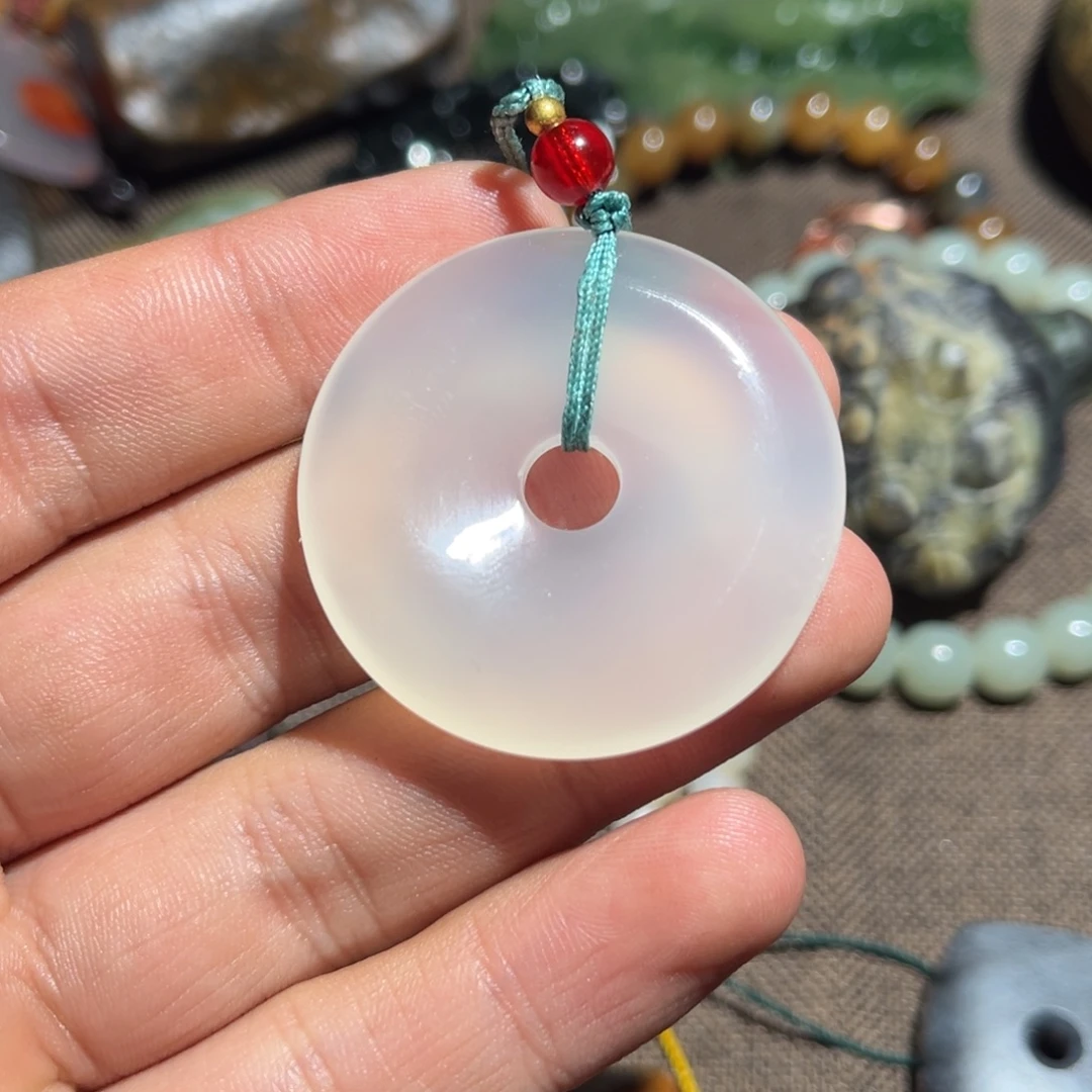 和田玉（子料）银S925镶嵌挂件