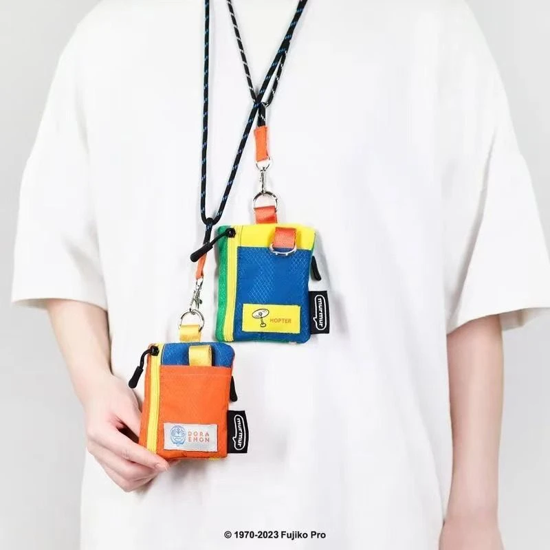 日系卡通撞色迷你零钱包钥匙包挂脖卡包饭卡证件卡套收纳包小包包