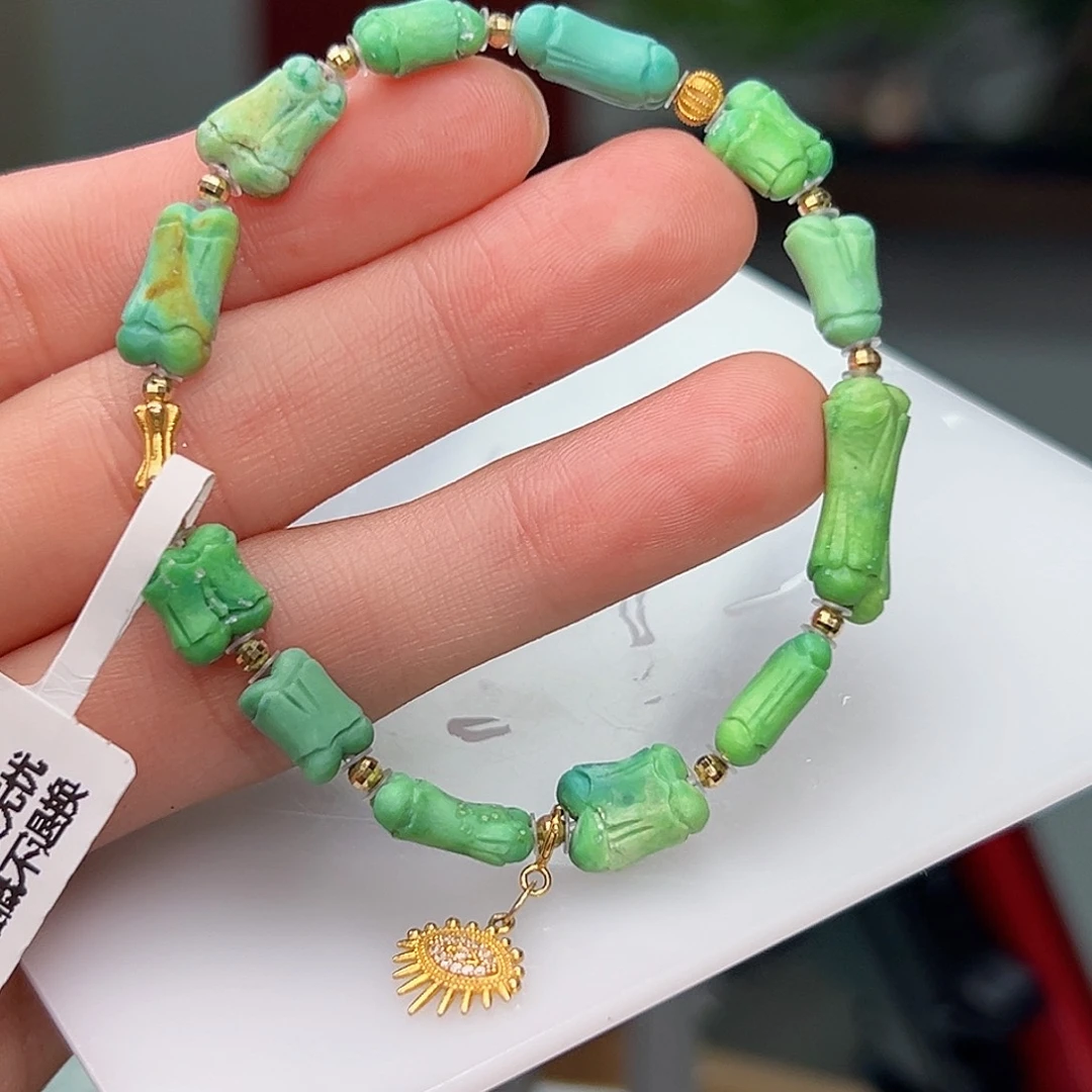 绿松石珠宝奇石18K金镶嵌