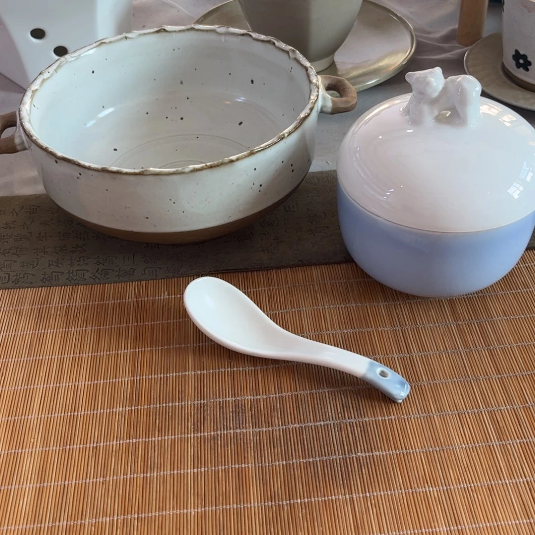 瓷景德镇粗陶复古盘碗微瑕