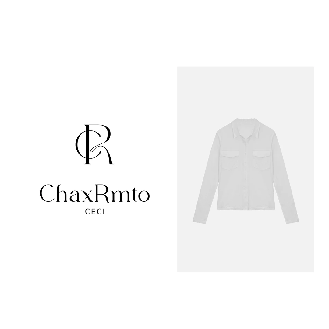 ChaxRmto斯斯 春秋莱赛尔绵羊毛混纺设计感翻领女衬衫 SD1A0164