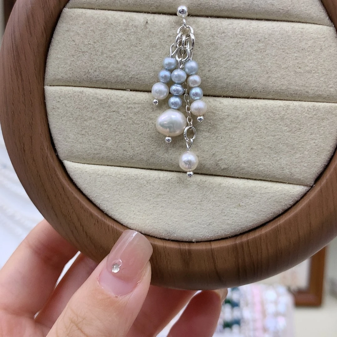 耳饰淡水珍珠银S925镶嵌