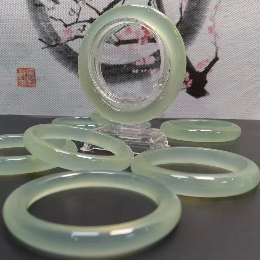 【鲍总福利】纯天然玉石未镶嵌多样性发其一暴风雪手镯 211