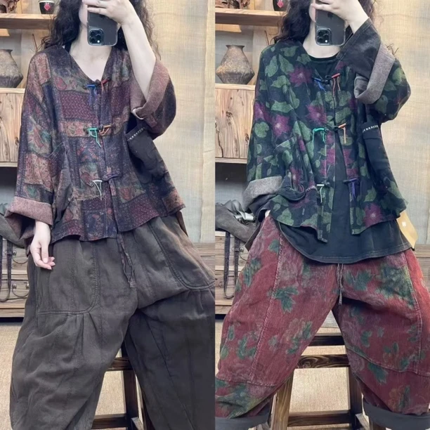 亚麻流苏盘扣开衫（衣长62胸围156）