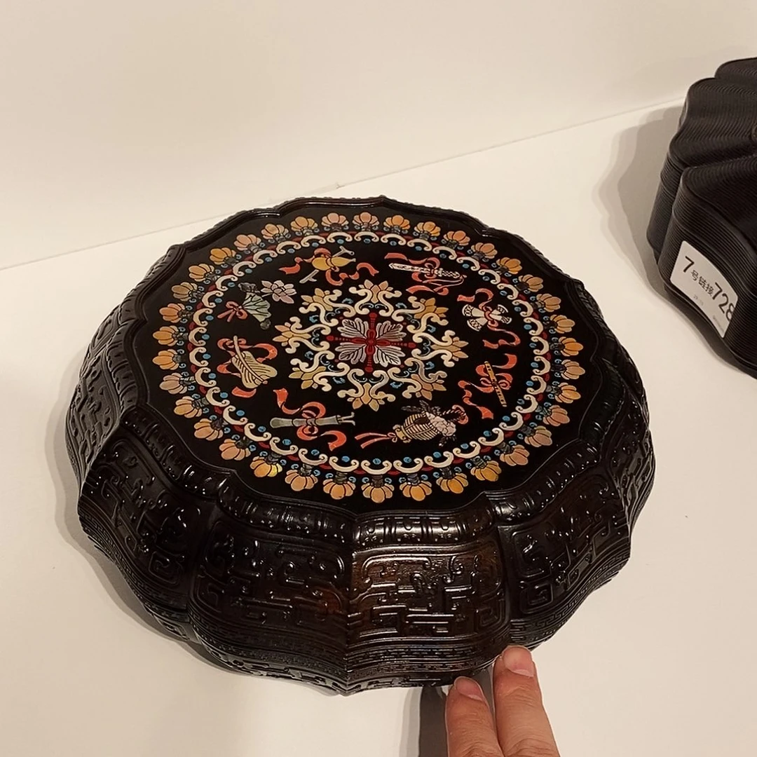 成套家具黑酸枝木类紫光檀果盒