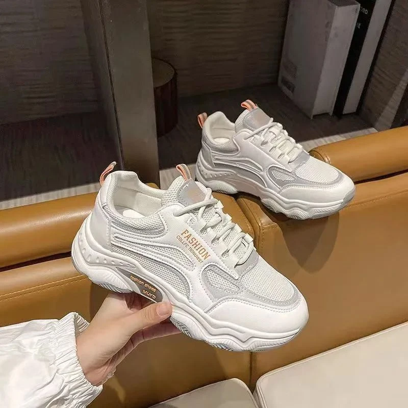 安踏联名TLXT女鞋新款增高显瘦老爹鞋轻便透气运动鞋网红小白鞋时
