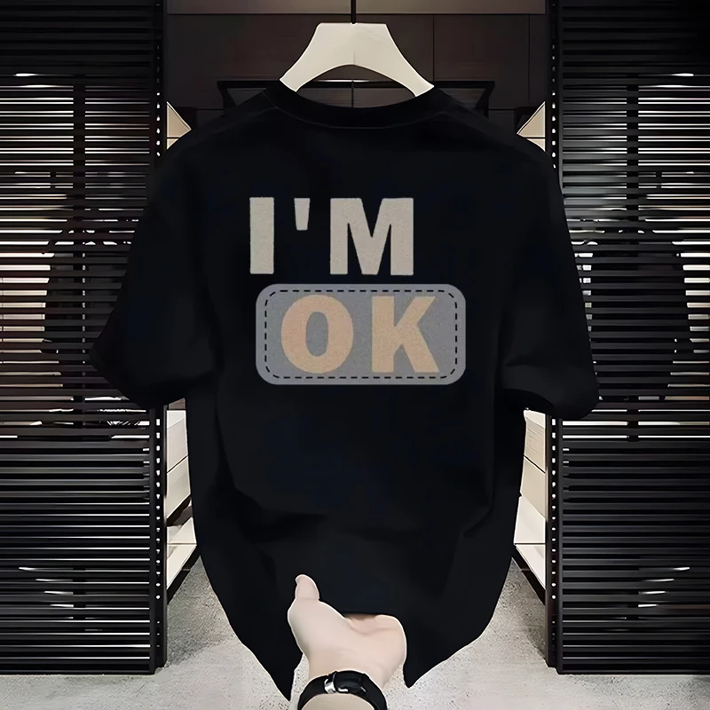 FEILALI婓鯻鲤美式痞帅短袖T恤男款潮流圆领百搭印花男士全棉上衣