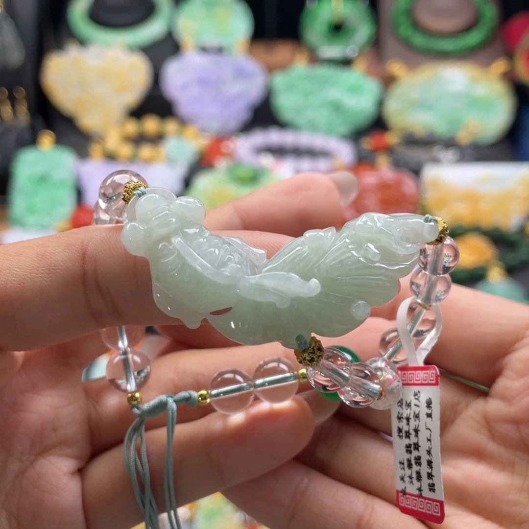 翡翠未镶嵌手链代编织