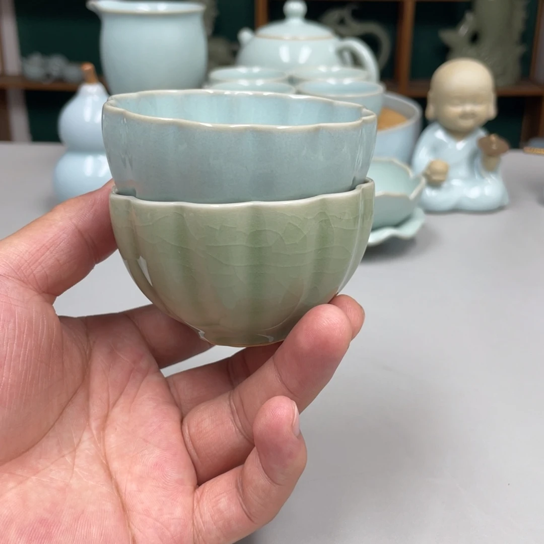 知***暖瓷天青色豆绿拍一发二