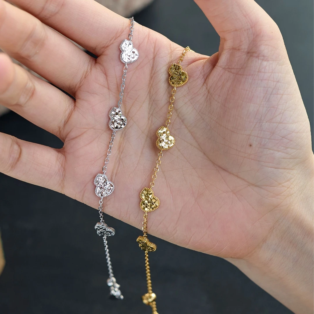 925银手链 锤纹葫芦手链 轻奢气质时尚小众素款简约百搭