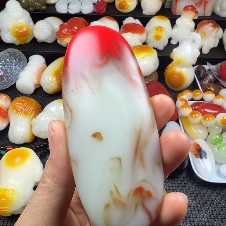 新疆戈壁五彩石金丝