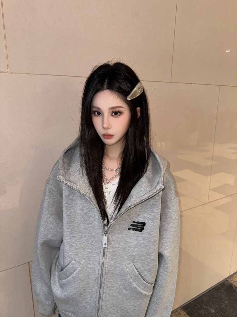 HIPA单品店450g高克重高领空气层连帽卫衣美式hiphop高街ins衣服