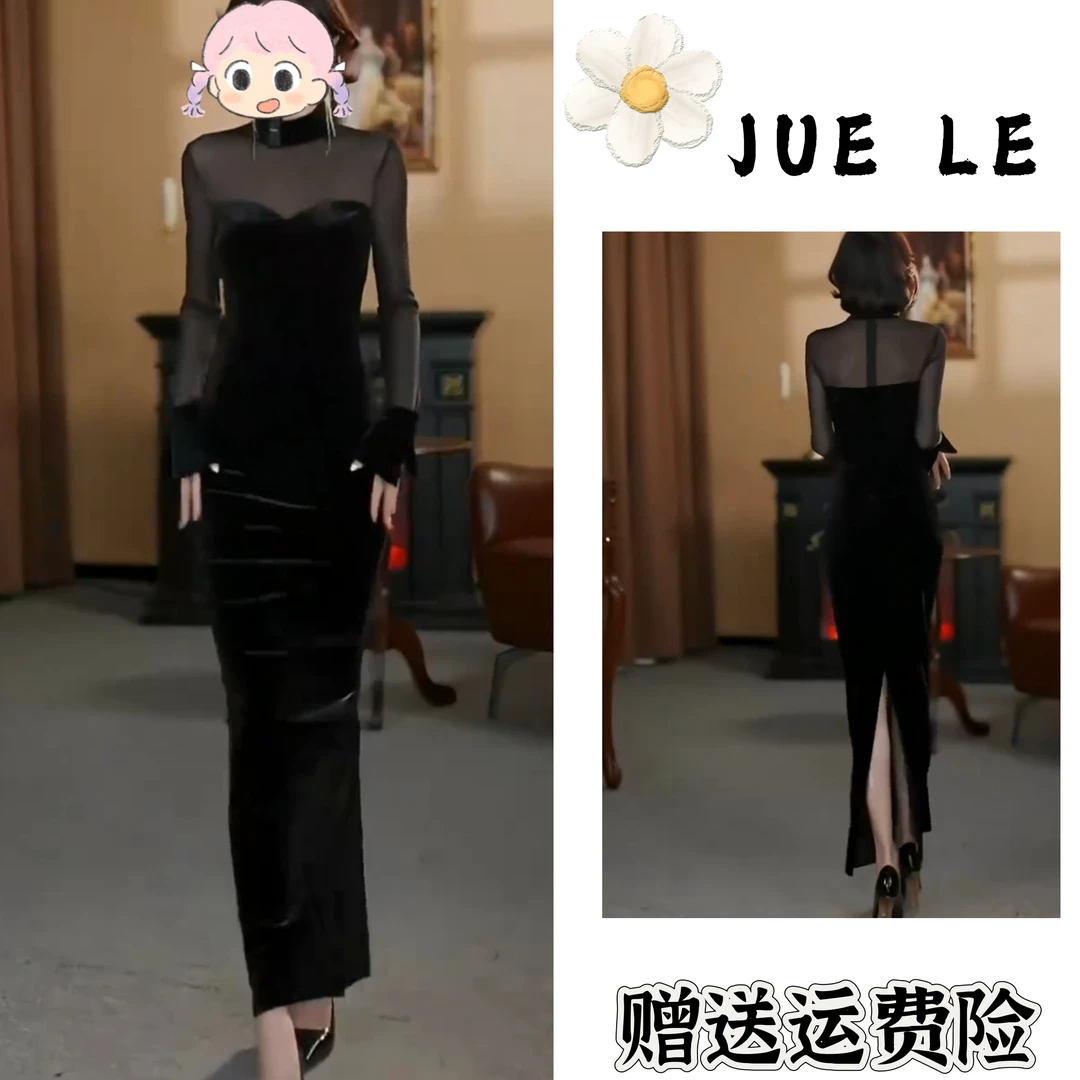 2025秋季新款时尚显瘦气质女士网红洋气连衣裙百搭款L11069