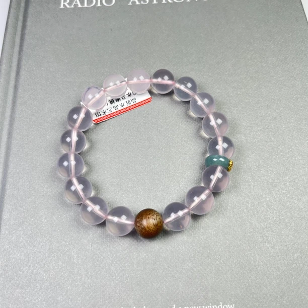 晶匠粉水晶蜜桃乌龙手串10mm+ 专享