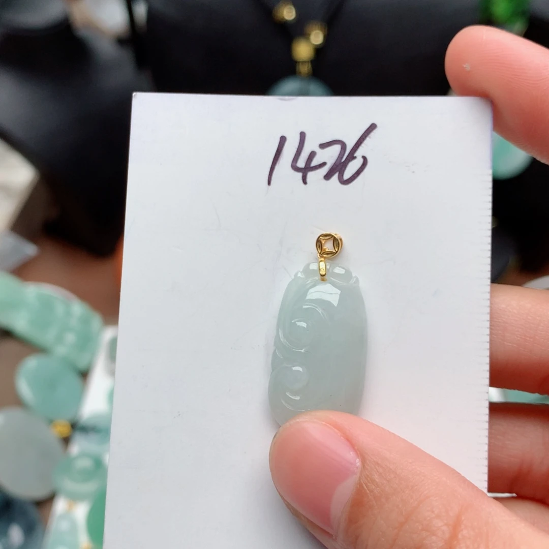 翡翠颈饰银S925镀金镶嵌吊坠