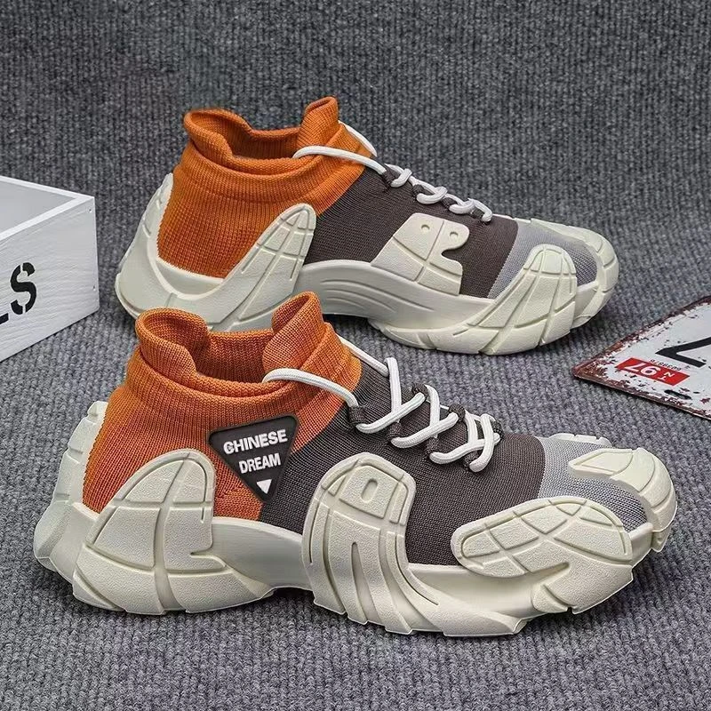 男士飞织袜口透气潮流时尚运动鞋潮流机甲老爹鞋运动休闲男鞋百搭