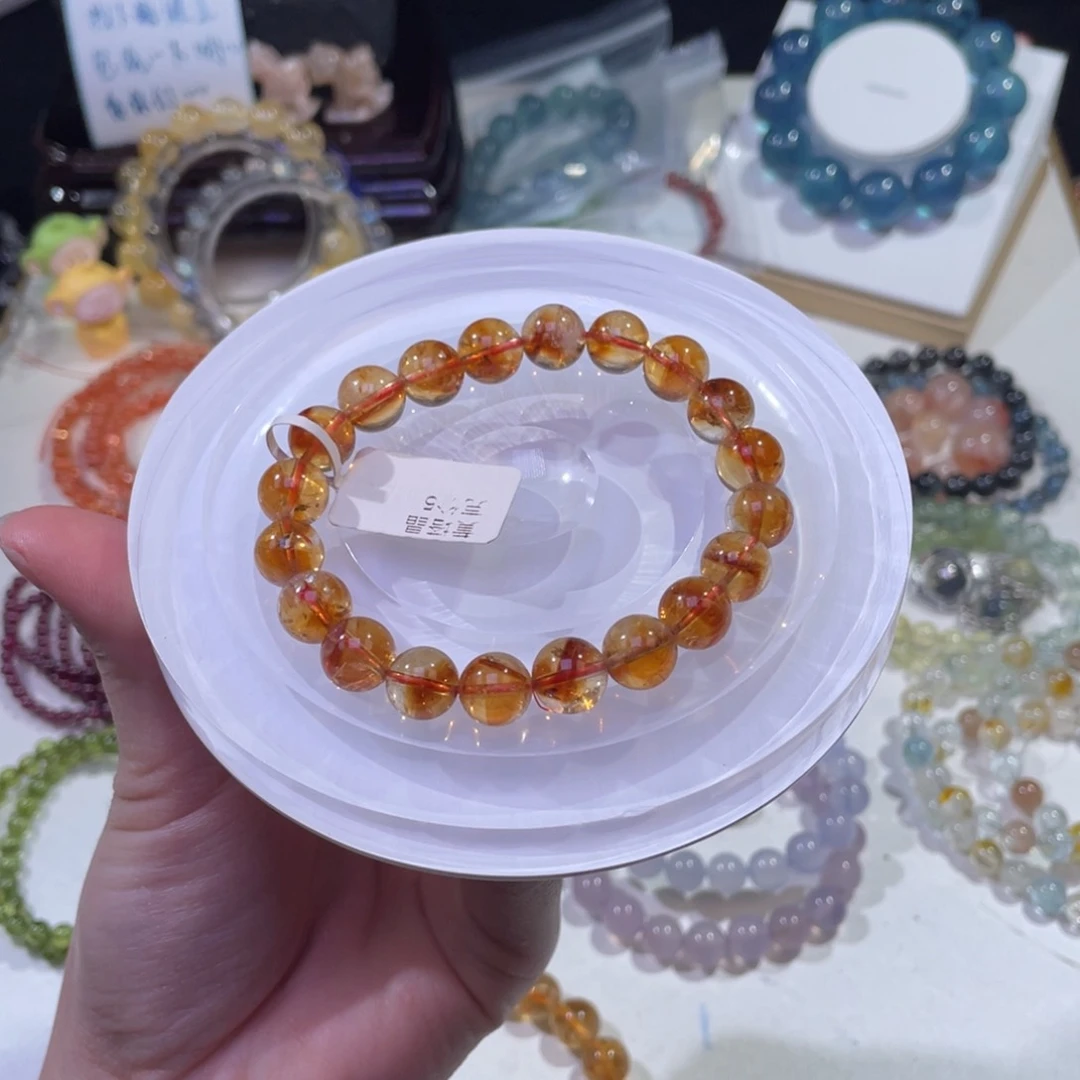 未镶嵌手链水晶暴力黄黄塔晶10mm