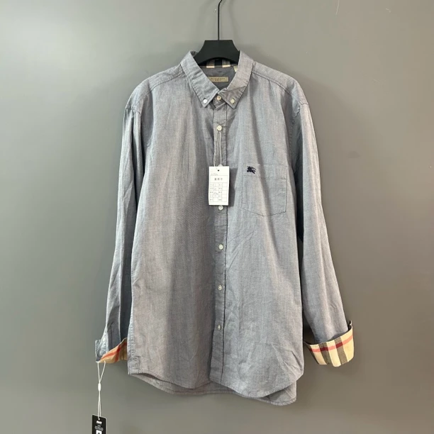 95新 BURBERRY/博柏利 Burberry灰色战马长袖衬衫