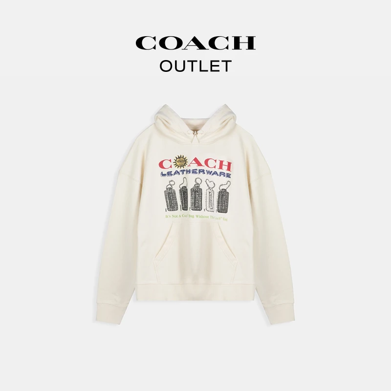 COACH/蔻驰奥莱  拼贴画图案休闲连帽卫衣